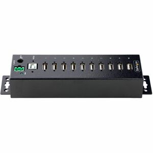 StarTech.com 10-Port Industrial USB 2.0 HUB, Rugged USB Hub w/ESD Level 4 Protection, DIN/Wall/Desk Mountable USB-A Hub, U