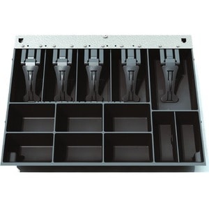 apg SL3000 Cash Drawer - 8 Coin - 2 Media Slot - 3 Lock Position - Steel - Black - 107 mm Height x 446 mm Width x 410 mm D