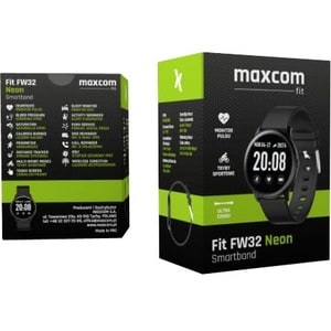 MaxCom FW32 Neon Smartwatch - Nero Body Color - Policarbonato, ABS, Alluminio Body Material - Monitor battito cardiaco, Pe