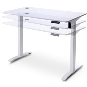 Urban Factory ERGO Standing Desk - White Rectangle Top - White Base - Height Adjustable x 1180 mm Table Top Width x 600 mm