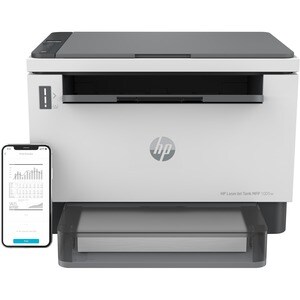 HP LaserJet Tank 1005w Wireless Laser Multifunction Printer - Monochrome - Copier/Printer/Scanner - 22 ppm Mono Print - 60