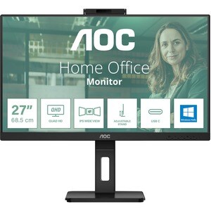 AOC Q27P3QW 27 Zoll Class Webcam WQHD LCD-Monitor - 16:9 Format - Schwarz - 68,6 cm (27 Zoll) Viewable - IPS-Technologie (