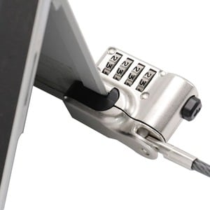 Dicota Cable Lock For Notebook, Tablet - 2 m Cable - 4-digit - Combination Lock - Silver - Zinc Alloy - For Notebook, Tablet