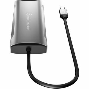 j5create Estação de ancoragem para Notebook - 100 W Fonte de alimentação - Cinzento - 4K - 3840 x 2160 - 2 x Portas USB ti