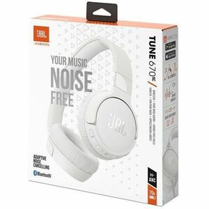 JBL Tune 670NC Adaptive Noise Cancelling Wireless On-Ear Headphones - Stereo - Mini-phone (3.5mm) - Wired/Wireless - Bluet