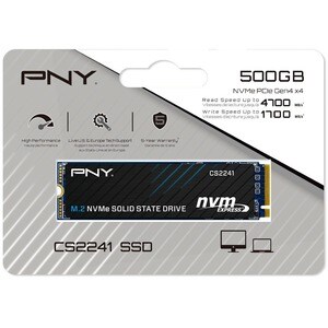 PNY CS2241 500 GB Solid State Drive - M.2 2280 Internal - PCI Express NVMe (PCI Express NVMe 4.0 x4) - Desktop PC, Noteboo