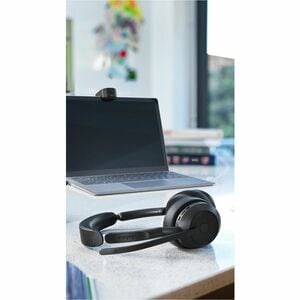 Jabra Evolve2 55 Wireless On-ear Stereo Headset - Binaural - Supra-aural - 3000 cm - Bluetooth - 20 Hz to 20 kHz - MEMS Te