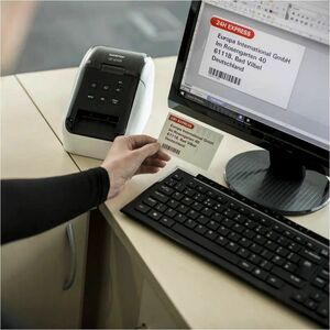 Brother QL-810WC Desktop Direct Thermal Printer - Two-color - Label Print - USB - IEEE 802.11b/g/n Wireless LAN - With Cut