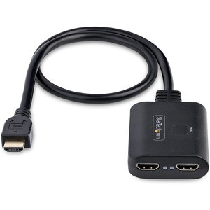 StarTech.com 2-Port HDMI Splitter, 4K 60Hz HDMI 2.0 Video, 4K HDMI Splitter 1 In 2 Out, 1x2 HDMI Display/Output Splitter, 