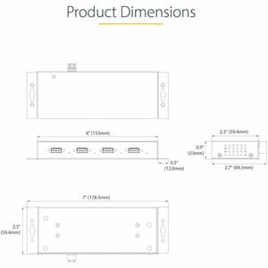 StarTech.com USB Hub - USB 3.2 (Gen 1) Type B - Wall/Desktop/DIN Rail Mountable - Black - 4 Total USB Port(s) - PC