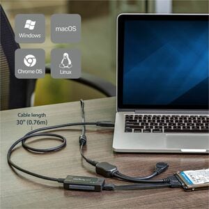 StarTech.com Cable de transferencia de datos - 1 - Negro