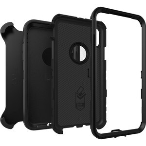 OtterBox Defender Carrying Case Apple iPhone XR Smartphone - Black - Slip Resistant, Dirt Resistant, Dust Resistant, Lint 