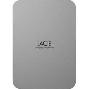 LaCie Mobile Drive Secure STLR2000400 2 TB Portable Hard Drive - 2.5" External - Space Gray - USB 3.2 (Gen 1) Type C - 720