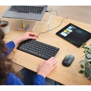 Trust Lyra Tastatur - Kabellos Konnektivität - USB 1.1 Typ A Schnittstelle - Deutsch - Schwarz - Schere Keyswitch - Blueto