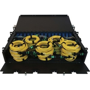 Tripp Lite by Eaton N48S-32M8L4-03Network Patch Panel - Yellow - 128 x Duplex - 2U High - 19" Wide - Rack-mountable