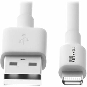 Tripp Lite series M100-003-WH 91.44 cm Lightning/USB Data Transfer Cable - Cable for iPad, iPhone, iPod - First End: 1 x U