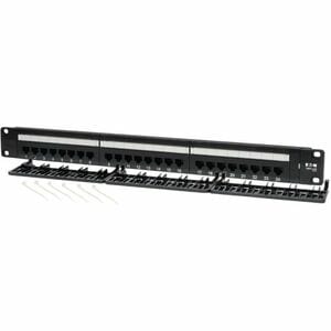 Tripp Lite series N052-024 24 Port(s) Network Patch Panel - TAA Compliant - 24 x RJ-45 - 24 x RJ-11 - 1U High - 19" Wide -