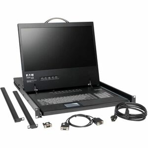 Tripp Lite series B040-008-19 LCD Rack Console KVM Switch - Black - TAA Compliant - 16 Computer(s) - 48.3 cm (19") LCD - W