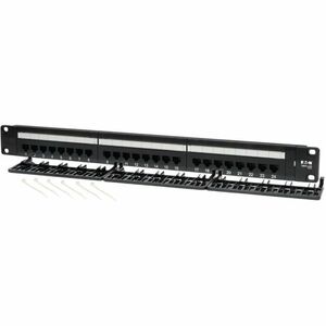 Tripp Lite series N052-024 24 Port(s) Network Patch Panel - TAA Compliant - 24 x RJ-45 - 24 x RJ-11 - 1U High - 19" Wide -