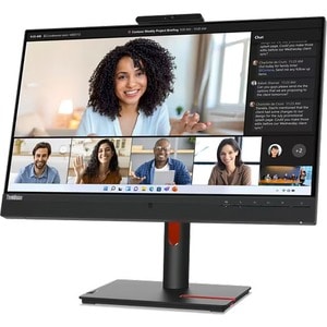 Lenovo ThinkVision T24mv-30 24" Class Webcam Full HD LCD Monitor - 16:9 - Raven Black - 60.5 cm (23.8") Viewable - In-plan