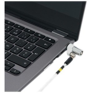 MOBILIS Bloqueio de cabo Para Tablet, Notebook - 1.80 m Cabo - Tecla bloqueada - Branco - Aço - Para Tablet, Notebook
