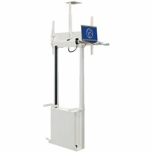 HAGOR Rackablage für Notebook, TV, Bodenlift - Weiß - Höhenverstellbar - max. 5 kg Traglast