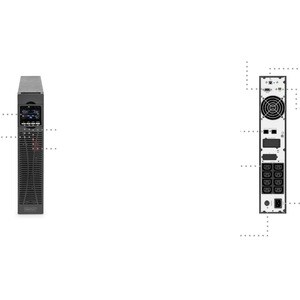 Digitus Online Double Conversion Online UPS - 1 kVA/1 kW - 2U - 4 Stunde(n) Recharge - 2,30 Minute(n) Stand-by - 230 V AC,