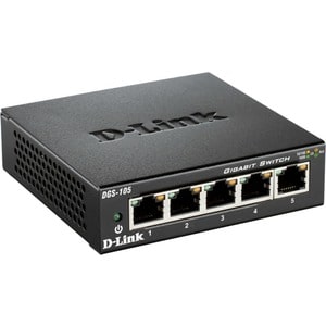 D-Link DGS-105 5 Ports Ethernet Switch - 2 Layer Supported - 3.10 W Power Consumption - Twisted Pair - Desktop