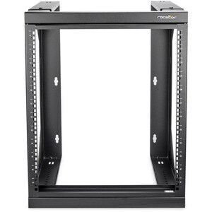 SolidRack 12U Wall Mount Rack - 2-Post Open Frame - Adjustable Depth 18-25.6" - Weight Capacity 85 lb (38.5kg) - For Audio