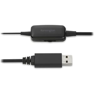 Kensington K80100WW Wired Over-the-head Mono Headset - Black - Monaural - Ear-cup - 182.9 cm Cable - Omni-directional, Noi