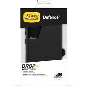 OtterBox Defender Rugged Carrying Case (Holster) Samsung Galaxy S23 Smartphone - Black - Drop Resistant, Dirt Resistant, S