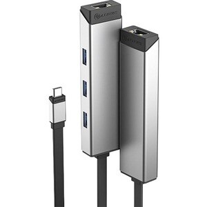 Alogic USB/Ethernet Combo Hub - USB 3.2 Gen 1 (3.1 Gen 1) Type-C - Portable - Space Gray - 3 Total USB Port(s)1 Network (R