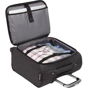 SwissGear SWA5975422146 Travel/Luggage Case (Roller) for 16" Notebook - Heather Gray, Black - Polyester Body - Handle - 16