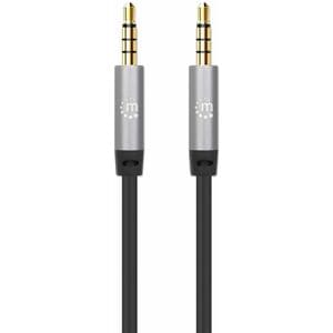 Cable Audio Estereo 3.5mm M-M 3.0M Negro/A - Cable for Teléfono, Sistema del Sonido, Portátil, Altavoz portátil, Tableta, 