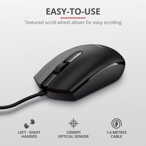 Trust - Souris filaire compacte et ambidextre BASI