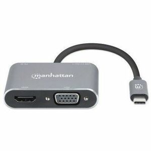 Docking USB-C 4 ptos, HDMI/VGA, USB-A/USB - 2 Displays Supported - 4K, Full HD - 3840 x 2160, 1920 x 1080 - 3 x puertos US