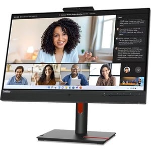 Lenovo ThinkVision T24mv-30 24" Class Webcam Full HD LCD Monitor - 16:9 - Raven Black - 60.5 cm (23.8") Viewable - In-plan