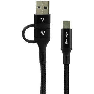 Vorago CAB-126 1m USB-C Cable de transferencia de datos - 1 / Paquete - Apantallado - Negro