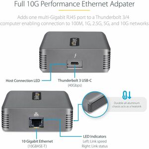 StarTech.com 10 Gigabit-Ethernet-Karte für Access Point, Switch, Computer - 10GBase-T - Tragbar - TAA-konform - Thunderbol