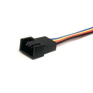 12in 4 Pin Fan Power Splitter Cable - F/M - 1ft Fan Y Cable - 1ft 4-pin Fan Splitter Cable