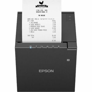 Epson TM-m30III (152A0) Direct Thermal Printer - Receipt Print - USB - Bluetooth - Wireless LAN - UK - Black - For PC