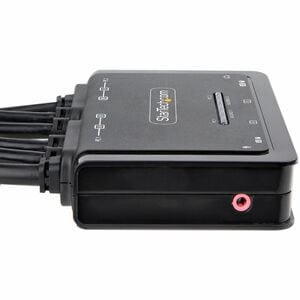 StarTech.com KVM Switch DisplayPort a 2 porte per doppio monitor 4K 60Hz, KVM con cavi USB-A/DisplayPort/Audio da 1,5 m, a