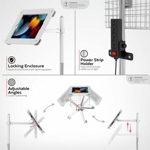 CTA Digital Medical Rolling Cart with Articulating Arm & Accessories for iPad 10.2 Series, iPad Air 3, and iPad Pro 10.5 -