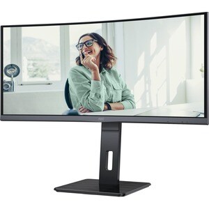 AOC CU34P3CV 34" Class UW-QHD Curved Screen LCD Monitor - 21:9 - Textured Black - 86.4 cm (34") Viewable - Vertical Alignm
