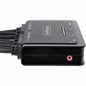 2-Port Dual Monitor HDMI KVM Switch, 4K 60Hz, KVM mit 1,5m Integrierten Kabeln(USB-A/HDMI/Audio), HDMI KVM Switch - 2 Comp