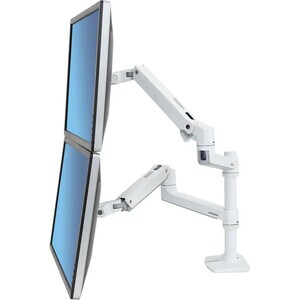 Ergotron Clamp Mount for Monitor - White - 2 Display(s) Supported - 61 cm (24") Screen Support - 18.14 kg Load Capacity - 