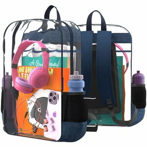 Extreme Clear Backpack w/1 Compartment (See-Through Backpack) - Vinyl Body - Shoulder Strap, Handle
