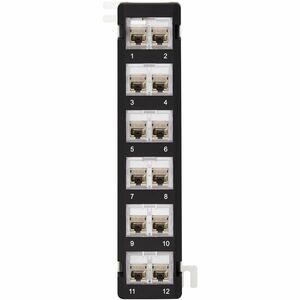 Eaton Tripp Lite Series 12-Port Wall-Mount Patch Panel for UTP Keystone Jacks, Rotatable Modules, TAA - 12 Port(s) - Black