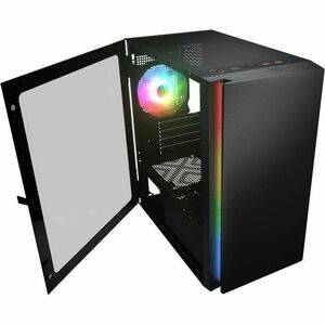 COUGAR Gabinete para computadora gamer - Mini ITX, Micro ATX Placa base admitida - Minitorre - Vidrio templado - Negro - 5