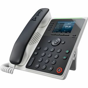Poly Edge E220 IP Phone - Corded - Corded - Bluetooth - Desktop, Wall Mountable - Black - VoIP - 2 x Network (RJ-45) - PoE